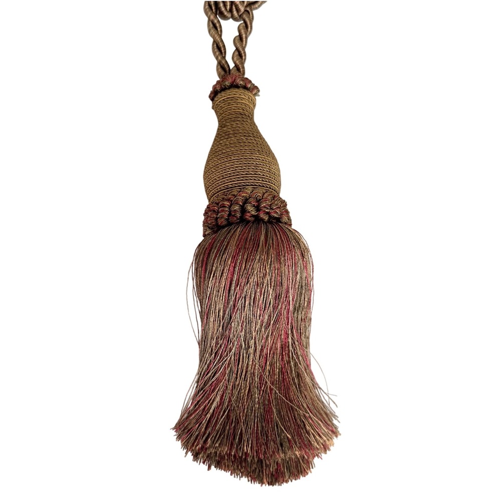 Vintage Brimar TG55 6.5" Key Tassel Cinnabar Plum Gold Copper Drapery Trim